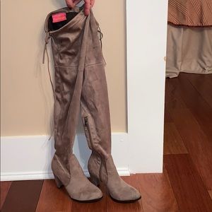 Tan Knee High Cute Boots